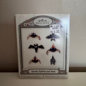 Hallmark Keepsake Ornament 2007 Spooky Spiders Bats 7 Halloween Ornaments Mini